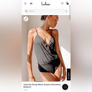 Lulus black surplice sleeveless body suit